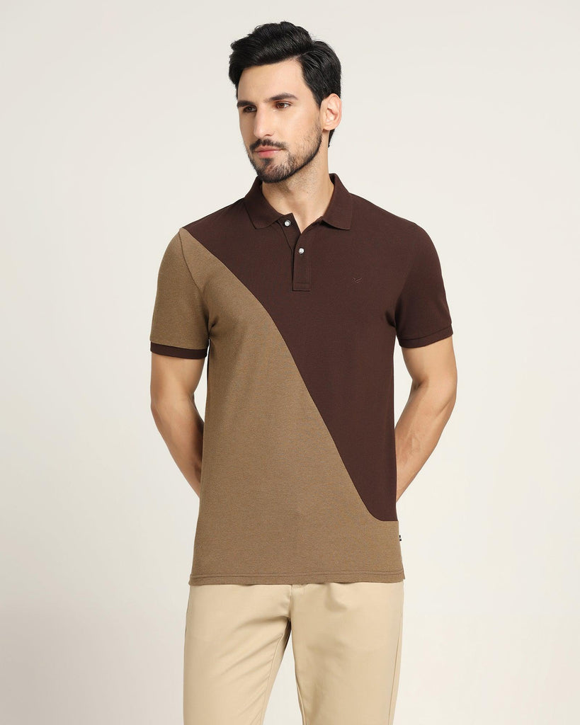 Polo Beige Solid T-Shirt - Fab