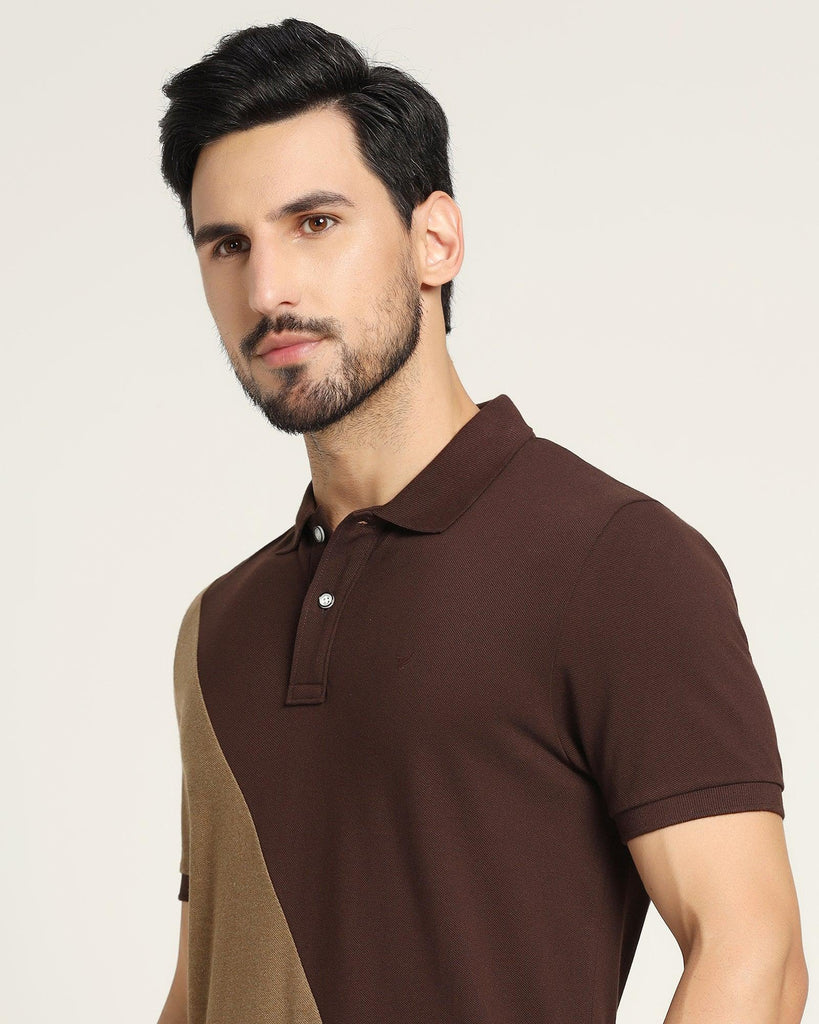 Polo Beige Solid T-Shirt - Fab