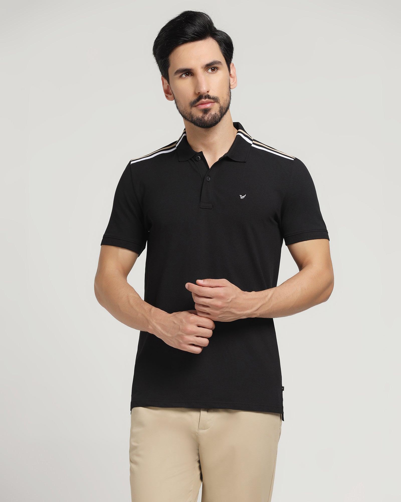 Shop Stylish Black Polo T-Shirts For Men Online- Blackberrys
