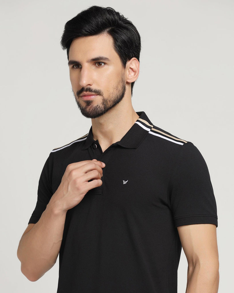 Polo Black Solid T-Shirt - Kuro