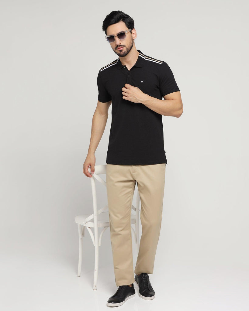 Polo Black Solid T-Shirt - Kuro