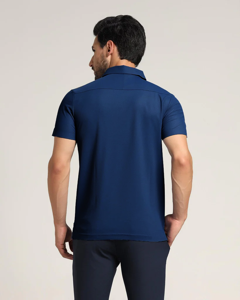 TechPro Polo Blue Solid T-Shirt - Alec