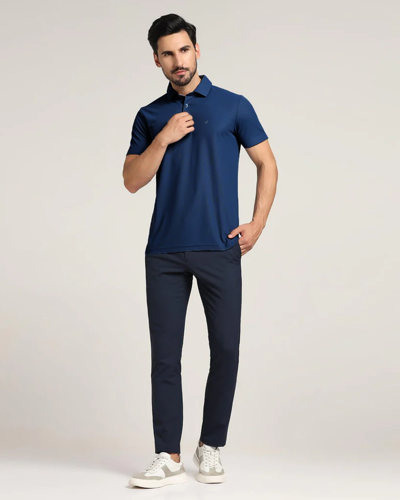 TechPro Polo Blue Solid T-Shirt - Alec