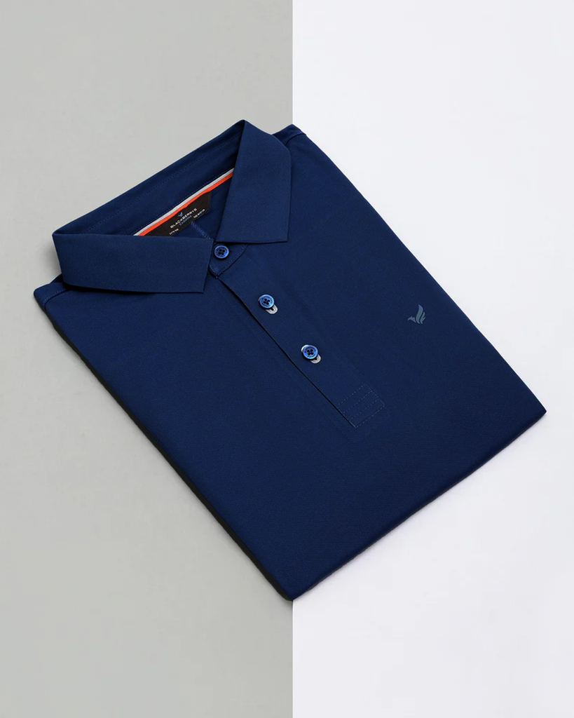 TechPro Polo Blue Solid T-Shirt - Alec