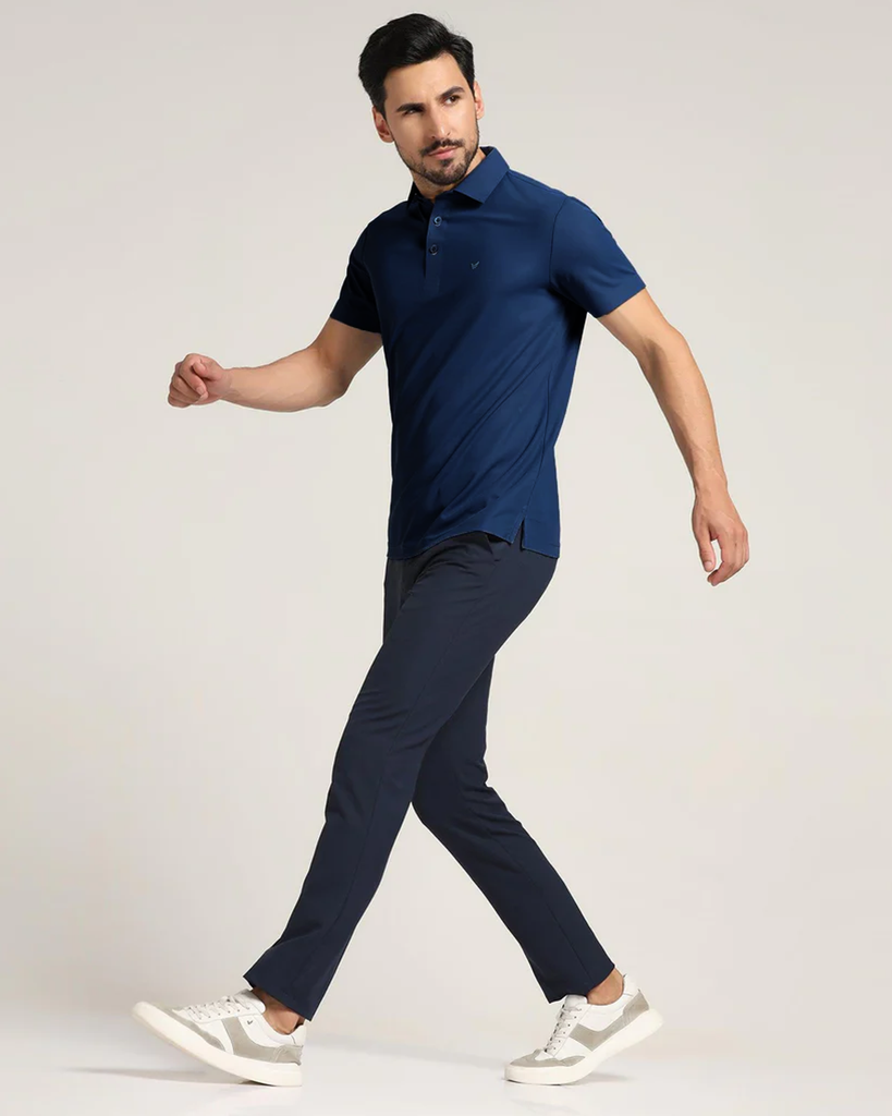 TechPro Polo Blue Solid T-Shirt - Alec