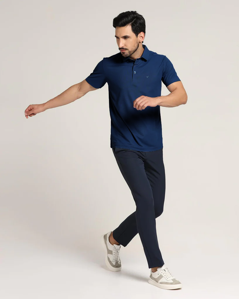 TechPro Polo Blue Solid T-Shirt - Alec