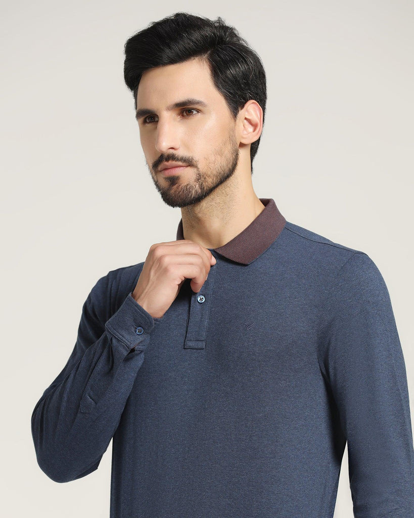 Polo Blue Solid T-Shirt - Leo