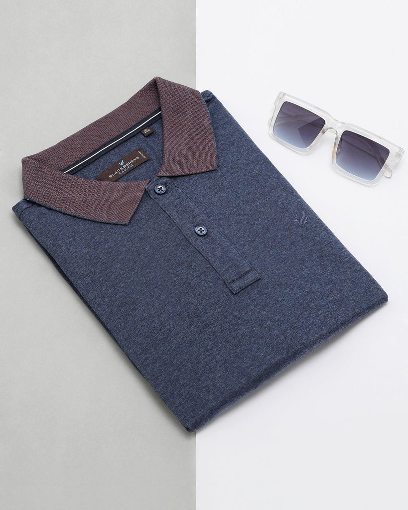 Polo Blue Solid T-Shirt - Leo