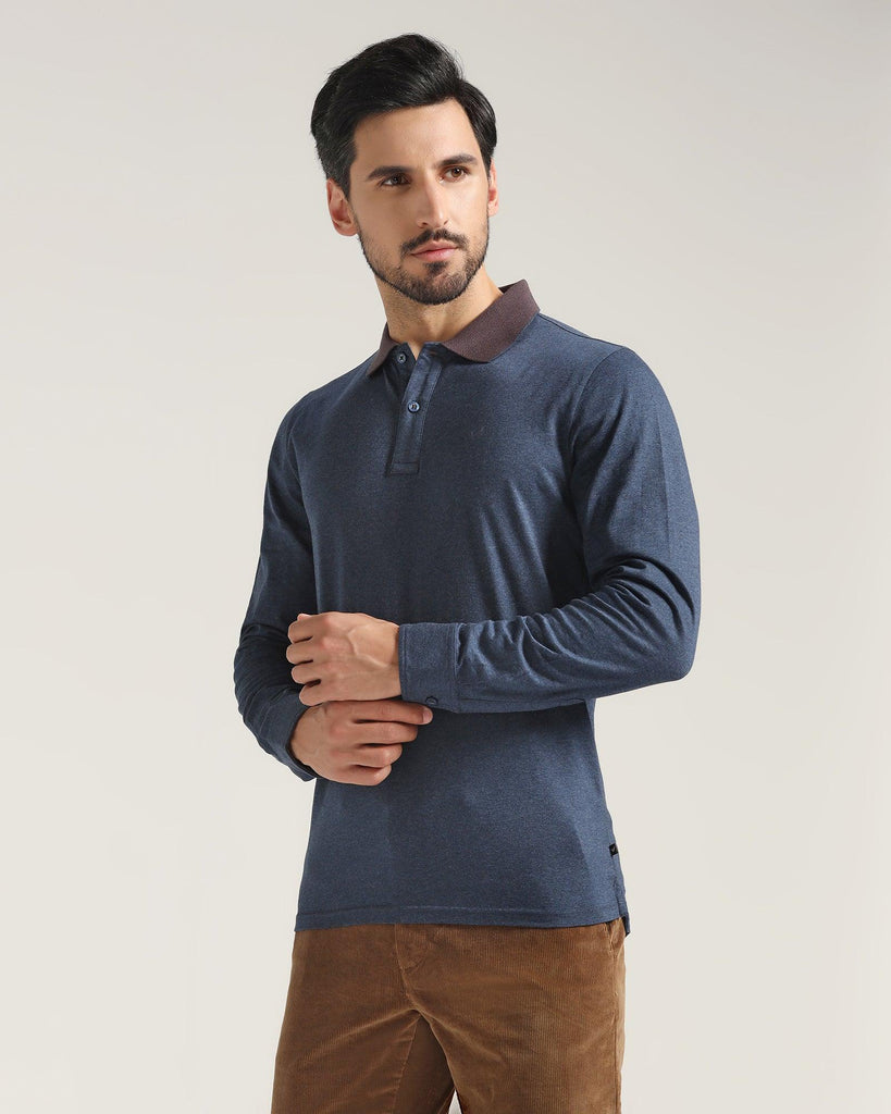 Polo Blue Solid T-Shirt - Leo