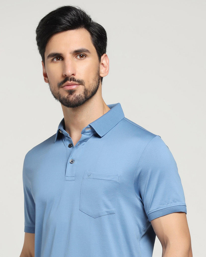 Polo Blue Solid T-Shirt - Tango