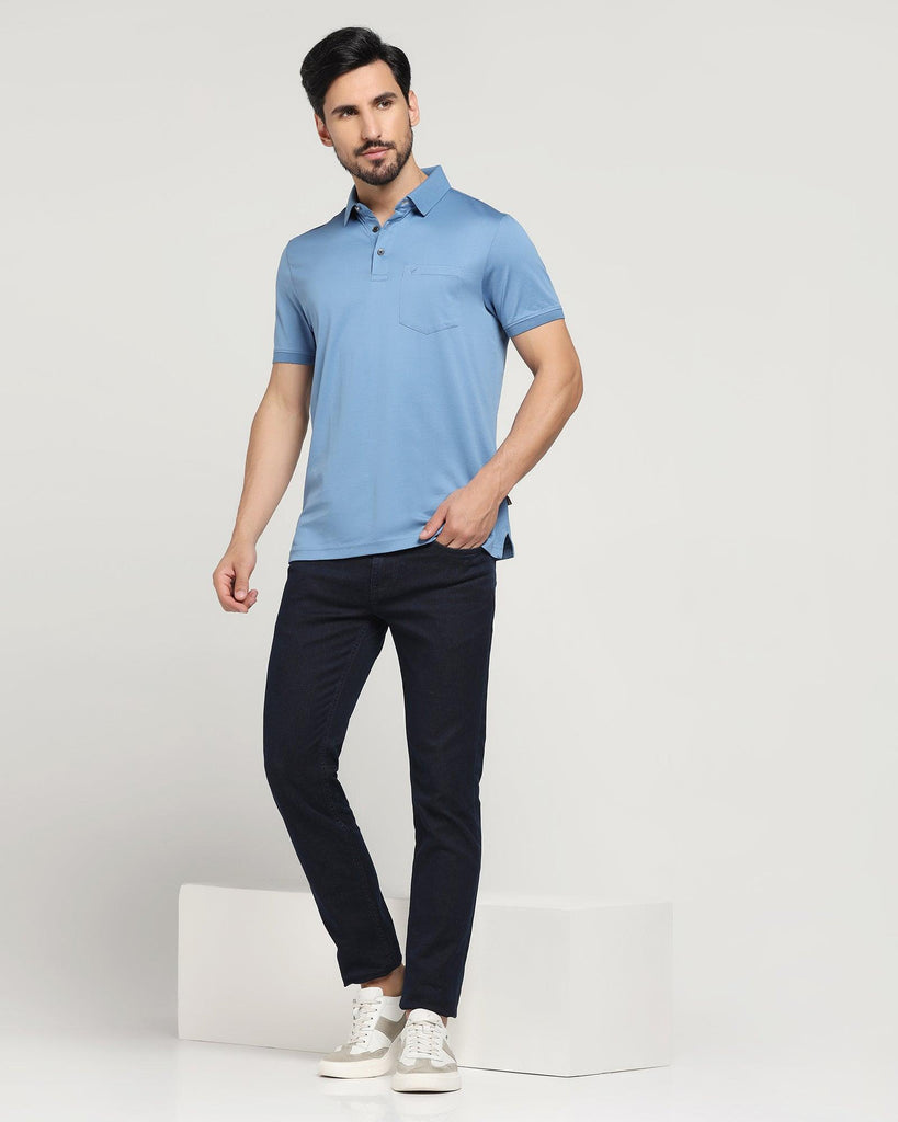 Polo Blue Solid T-Shirt - Tango