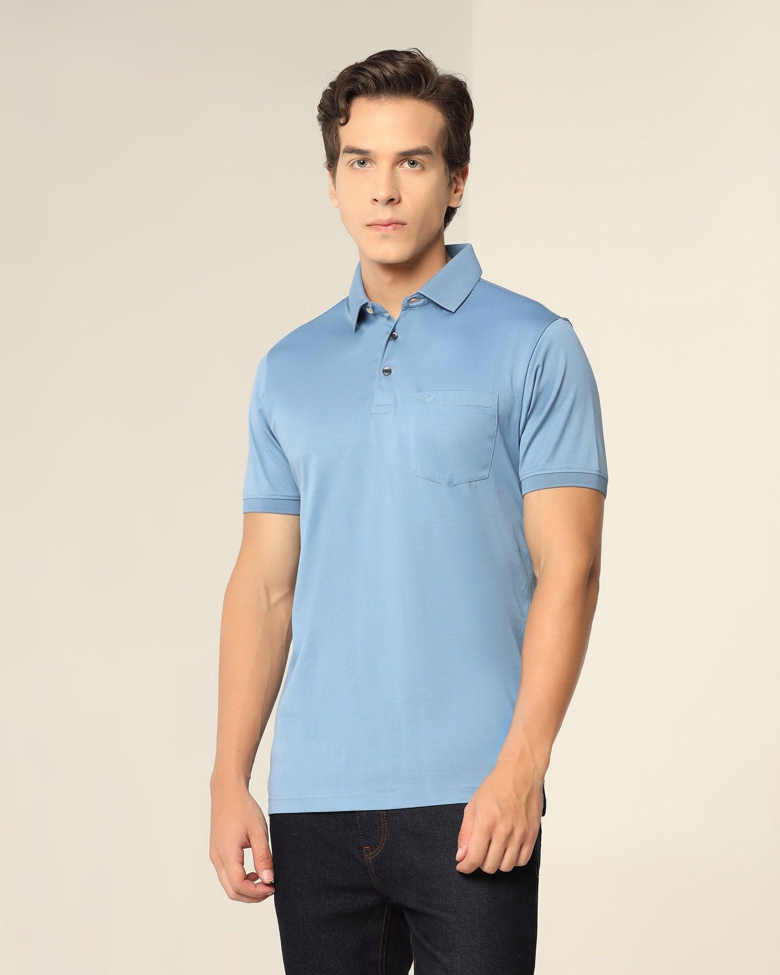 Polo Blue Solid T-shirt - Tango