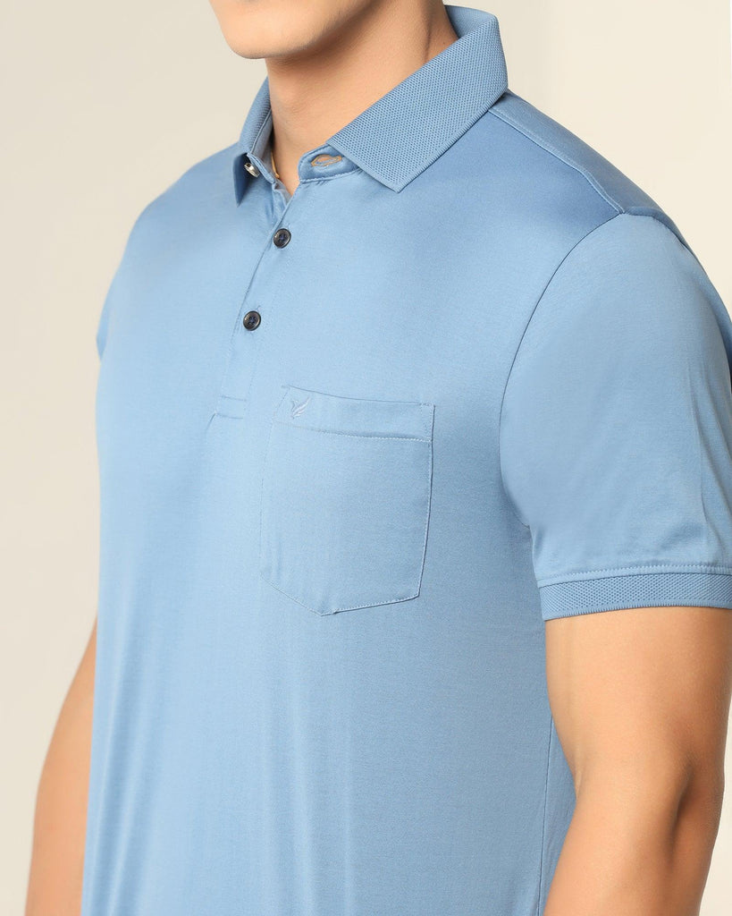 Polo Blue Solid T-Shirt - Tango