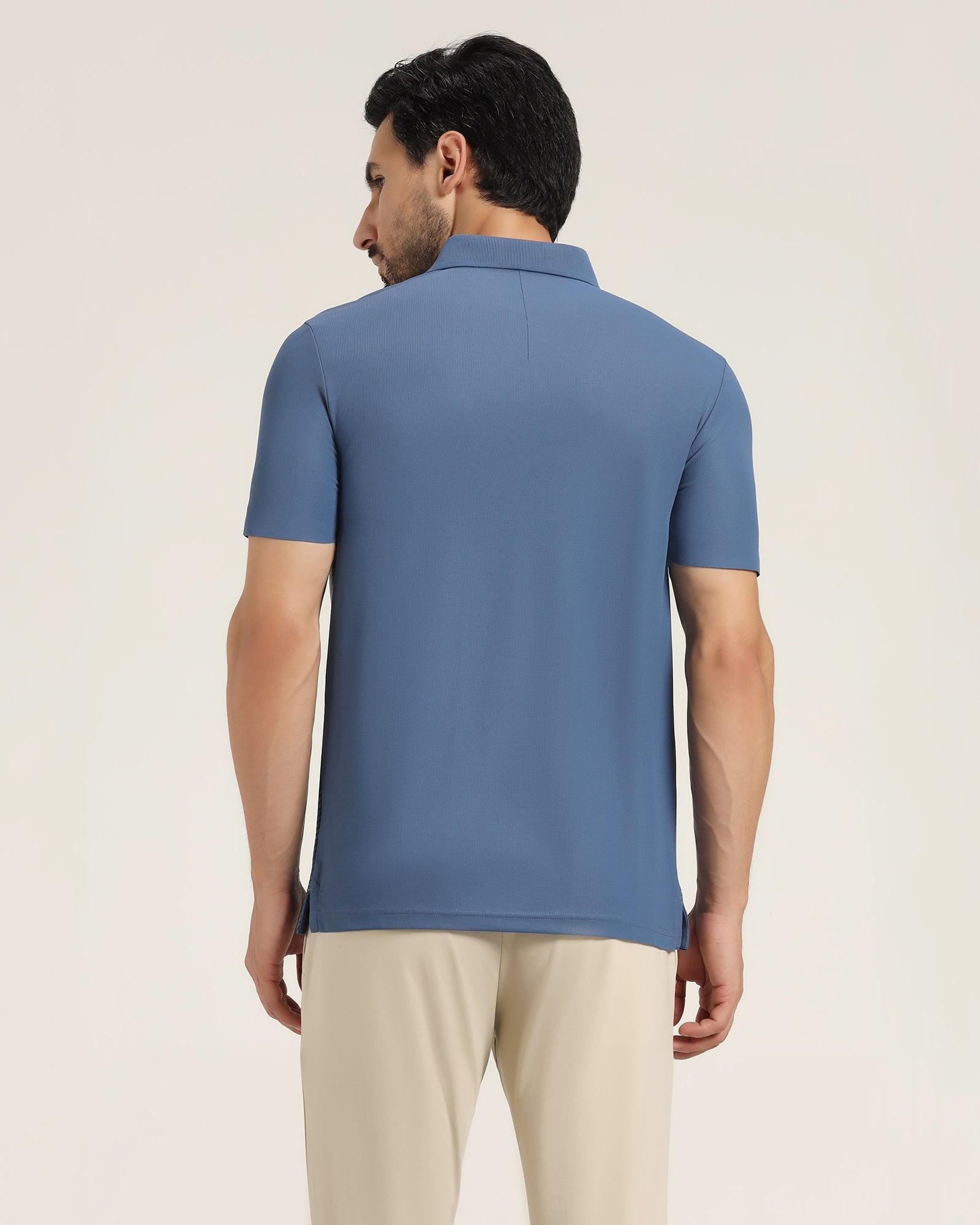 TechPro Polo Blue Solid T Shirt - Walker