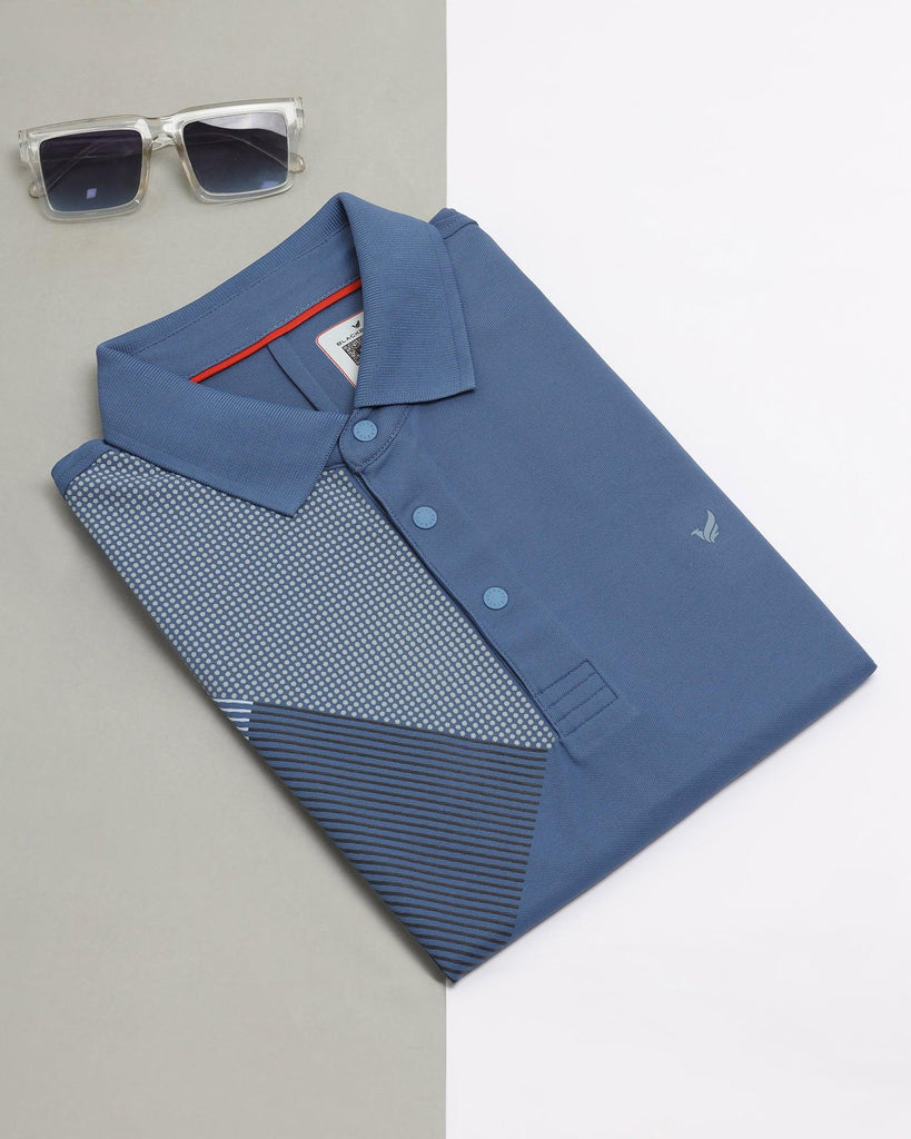 TechPro Polo Blue Solid T-Shirt - Walker