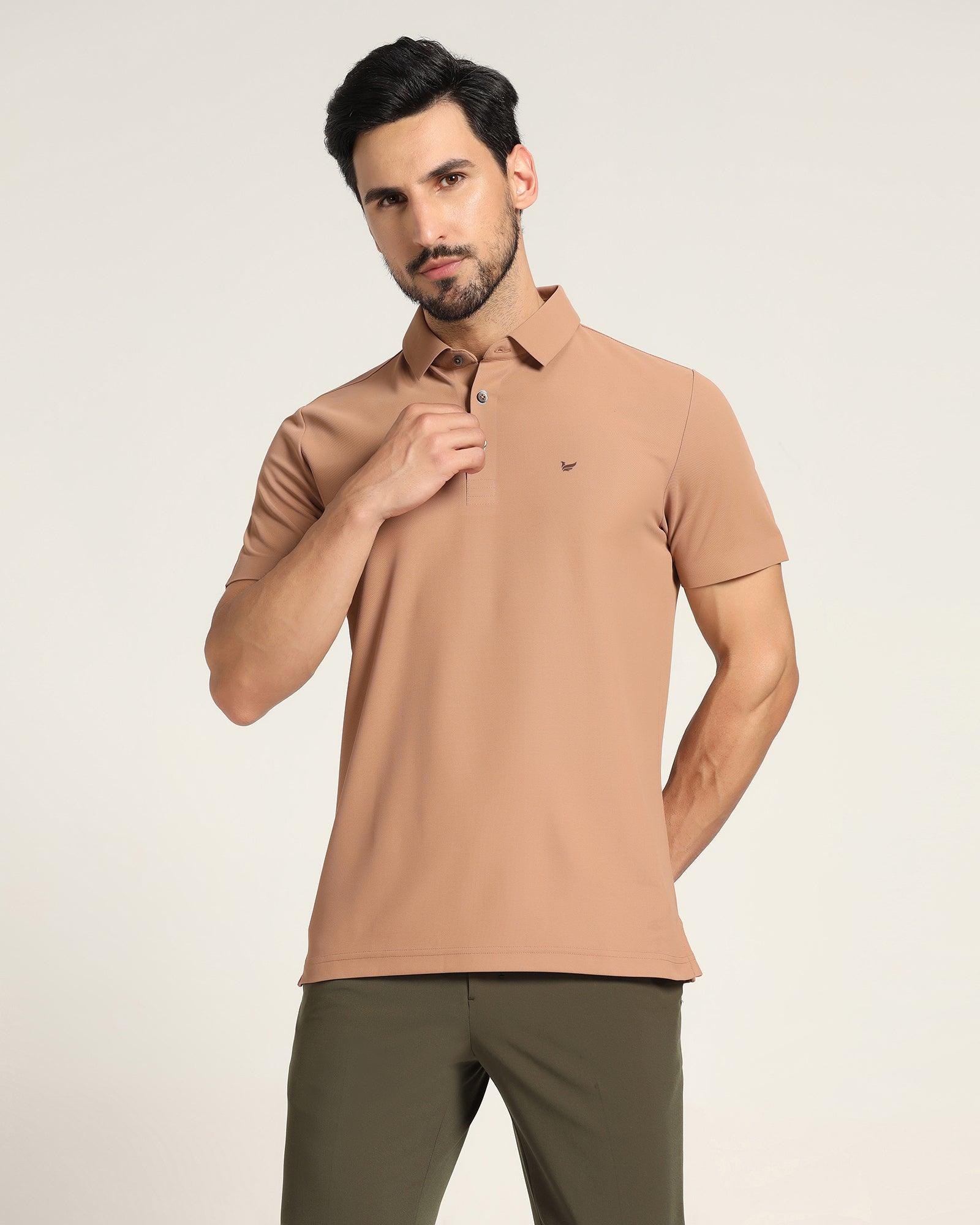 TechPro Polo T Shirt In Brown (Alec) - Blackberrys