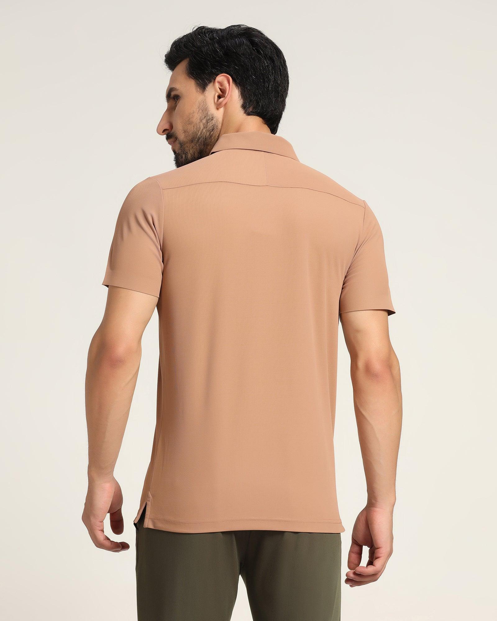 TechPro Polo T Shirt In Brown (Alec) - Blackberrys