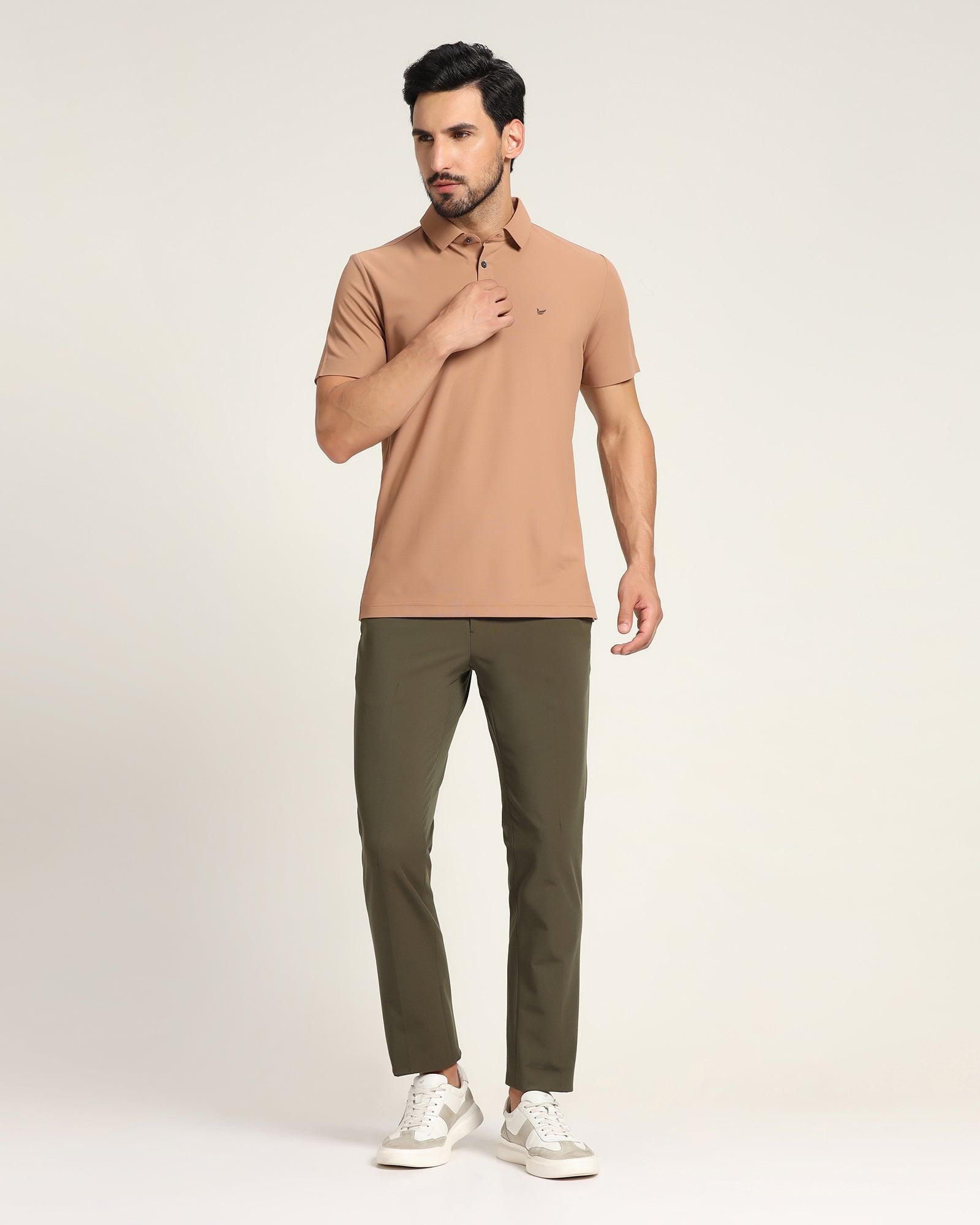 TechPro Polo T Shirt In Brown (Alec) - Blackberrys