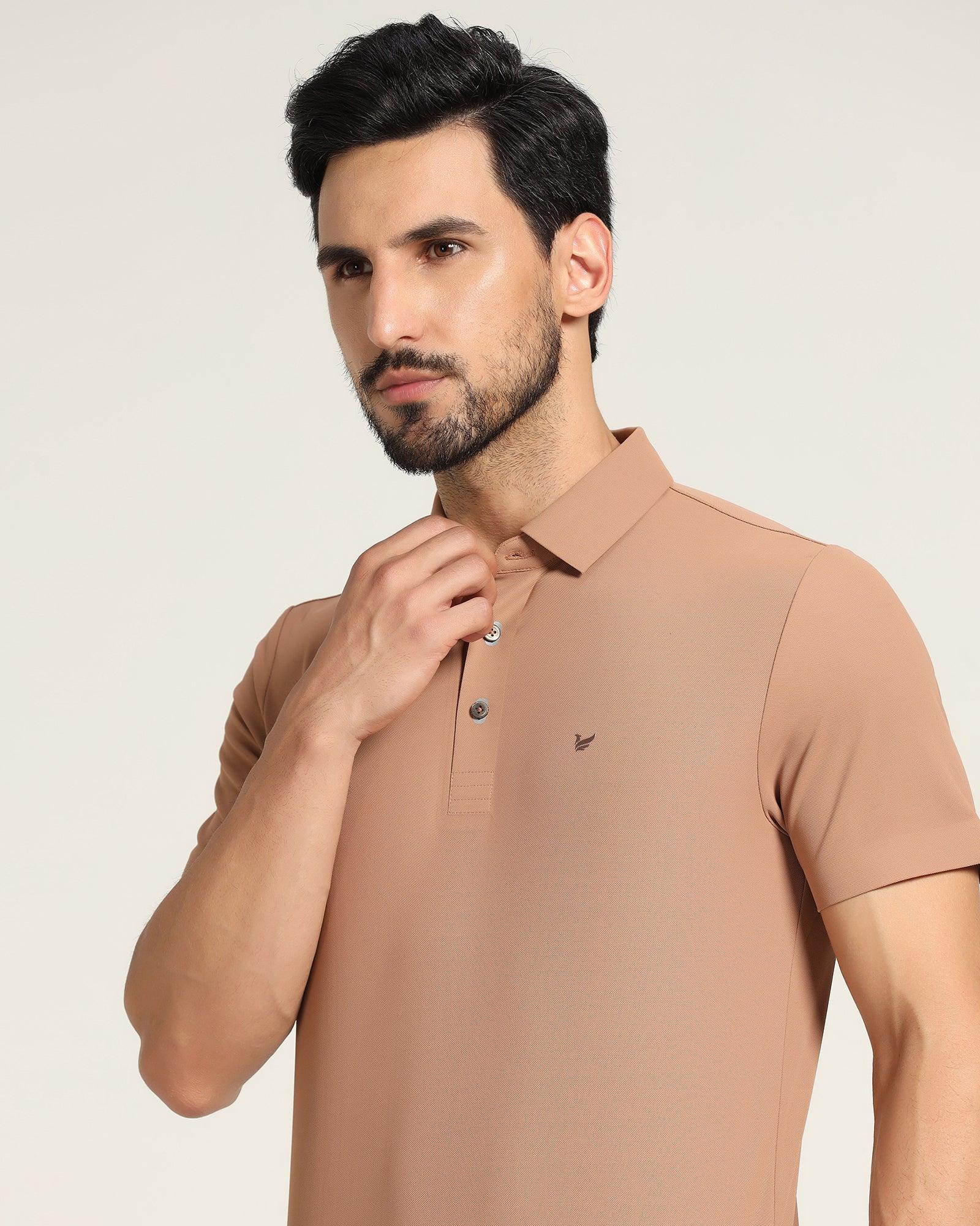 TechPro Polo T Shirt In Brown (Alec) - Blackberrys