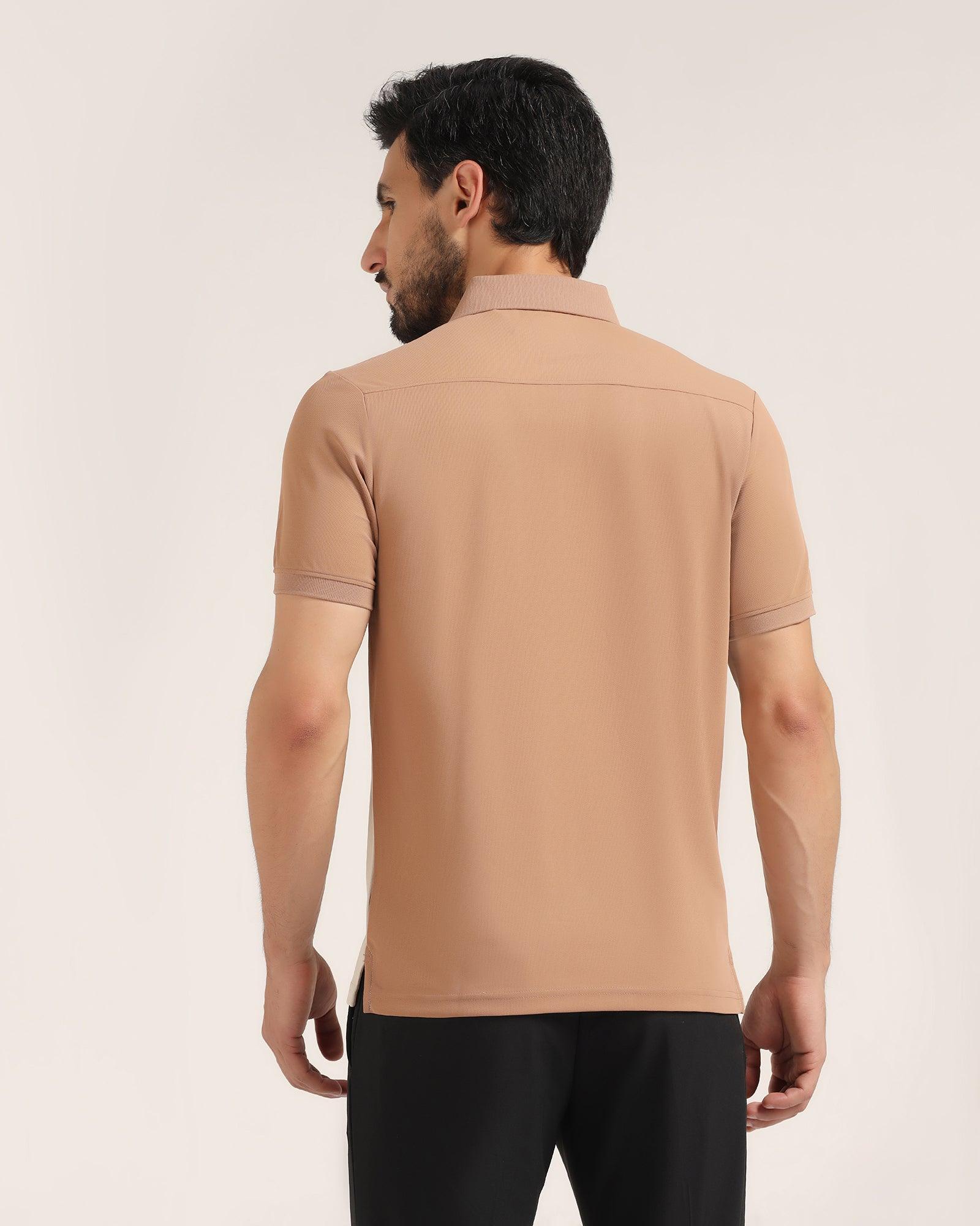 TechPro Polo Brown Solid T Shirt - Golf - Blackberrys