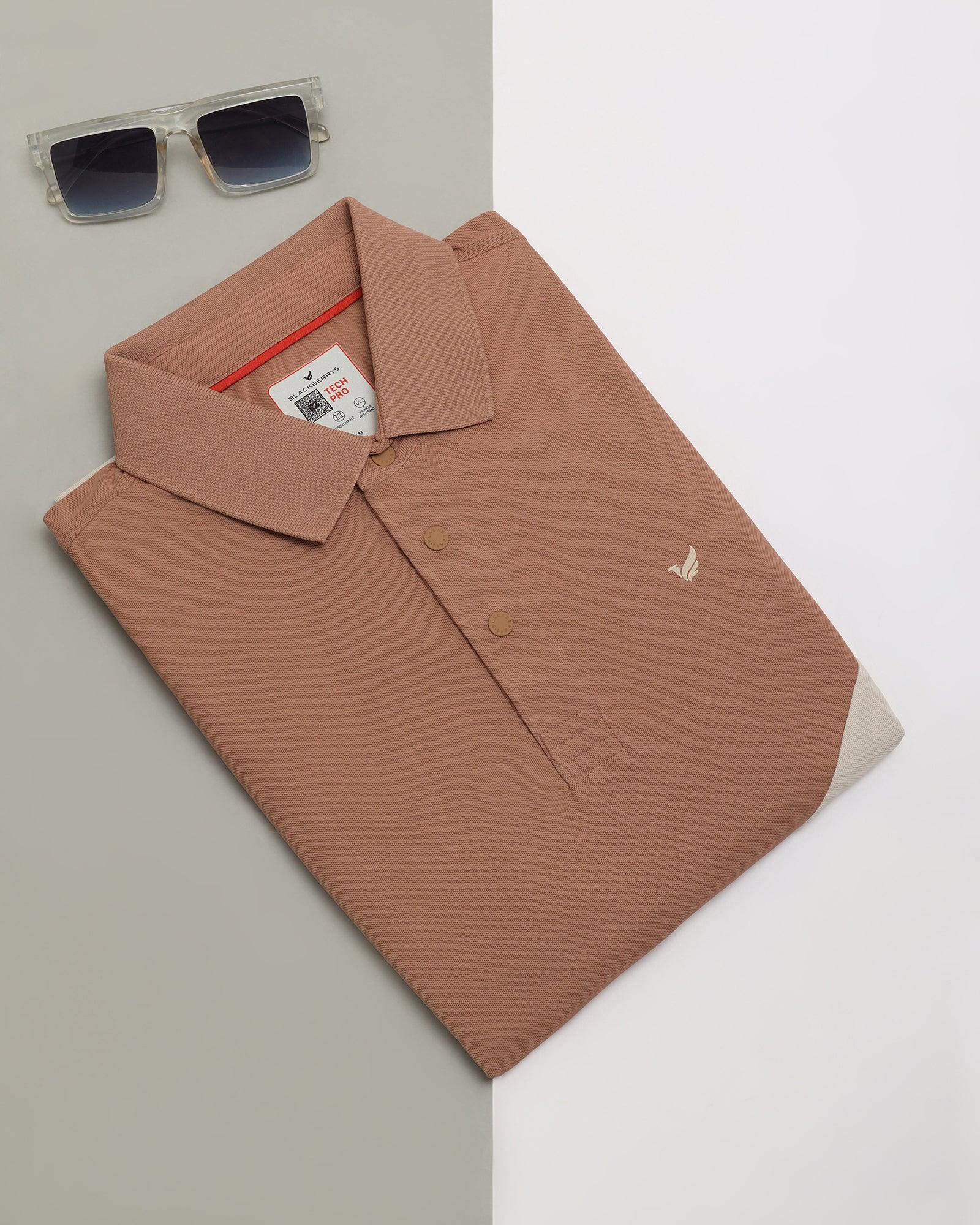 TechPro Polo Brown Solid T Shirt - Golf - Blackberrys