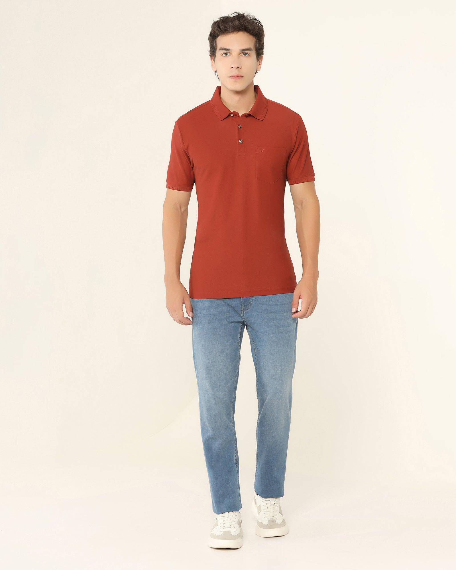 Polo Burnt Orange Solid T-Shirt - Bingo