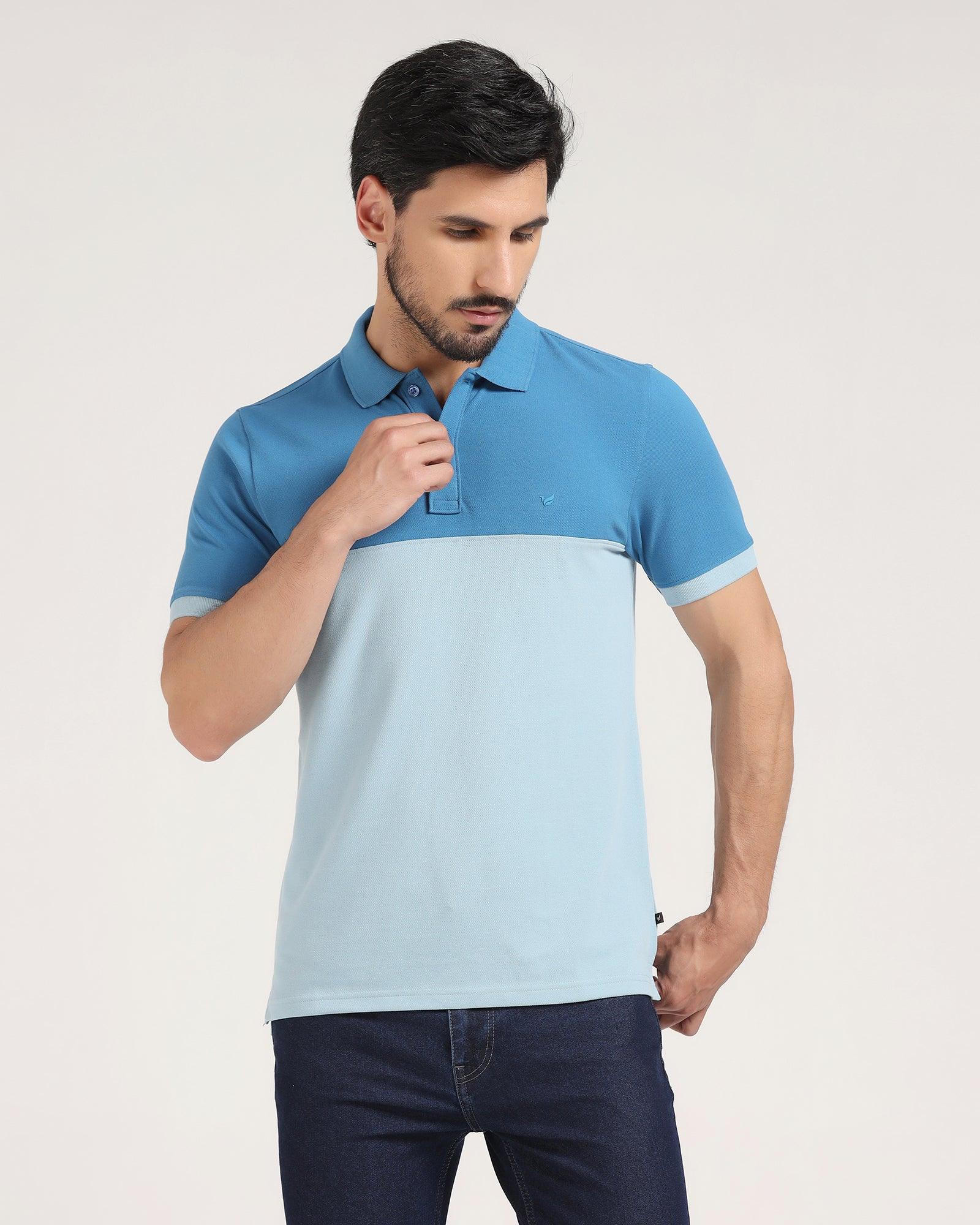 Polo Celestial Blue Solid T Shirt - Bailey