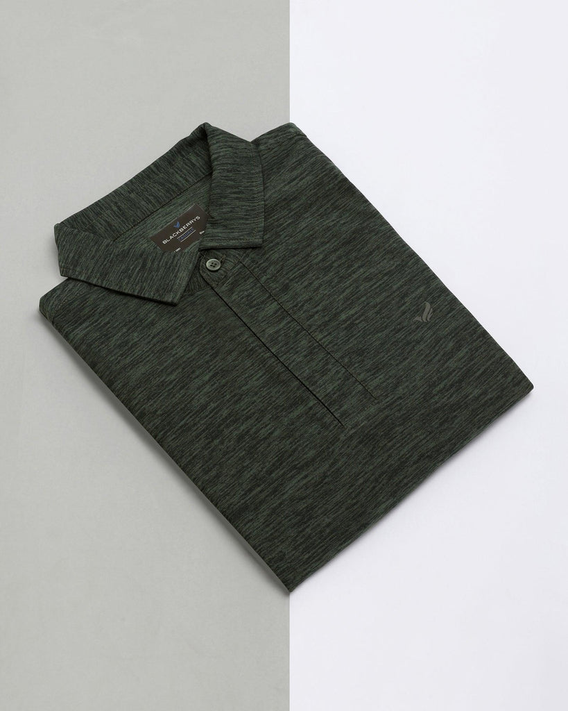 TechPro Polo Dark Green Solid T-Shirt - Berrys