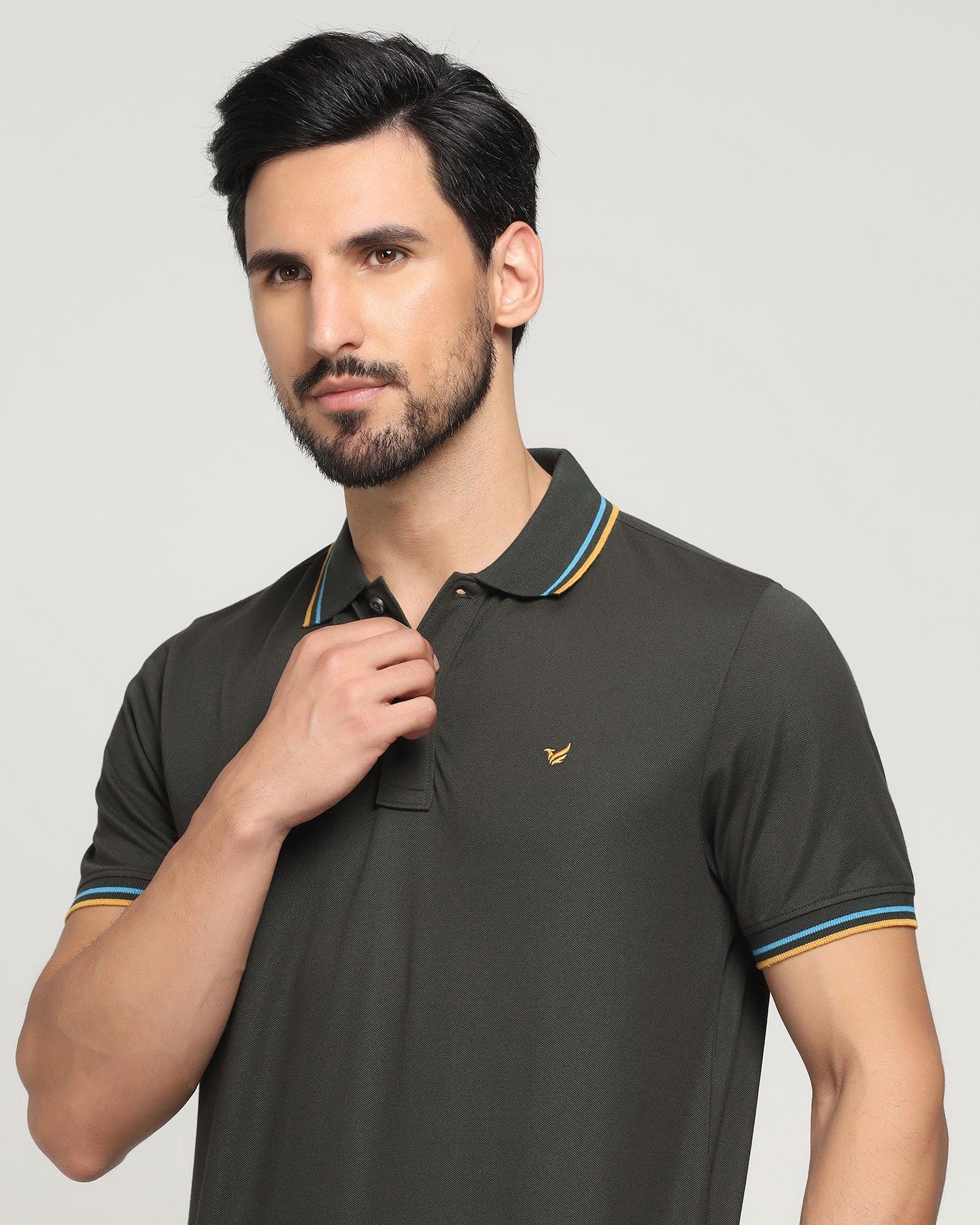 Polo Green Solid TShirt Aquarius