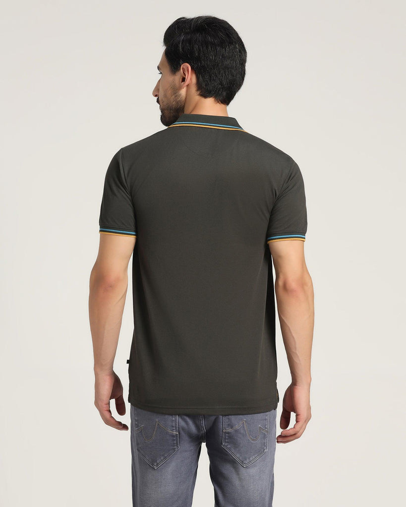 Polo Green Solid T-Shirt - Aquarius