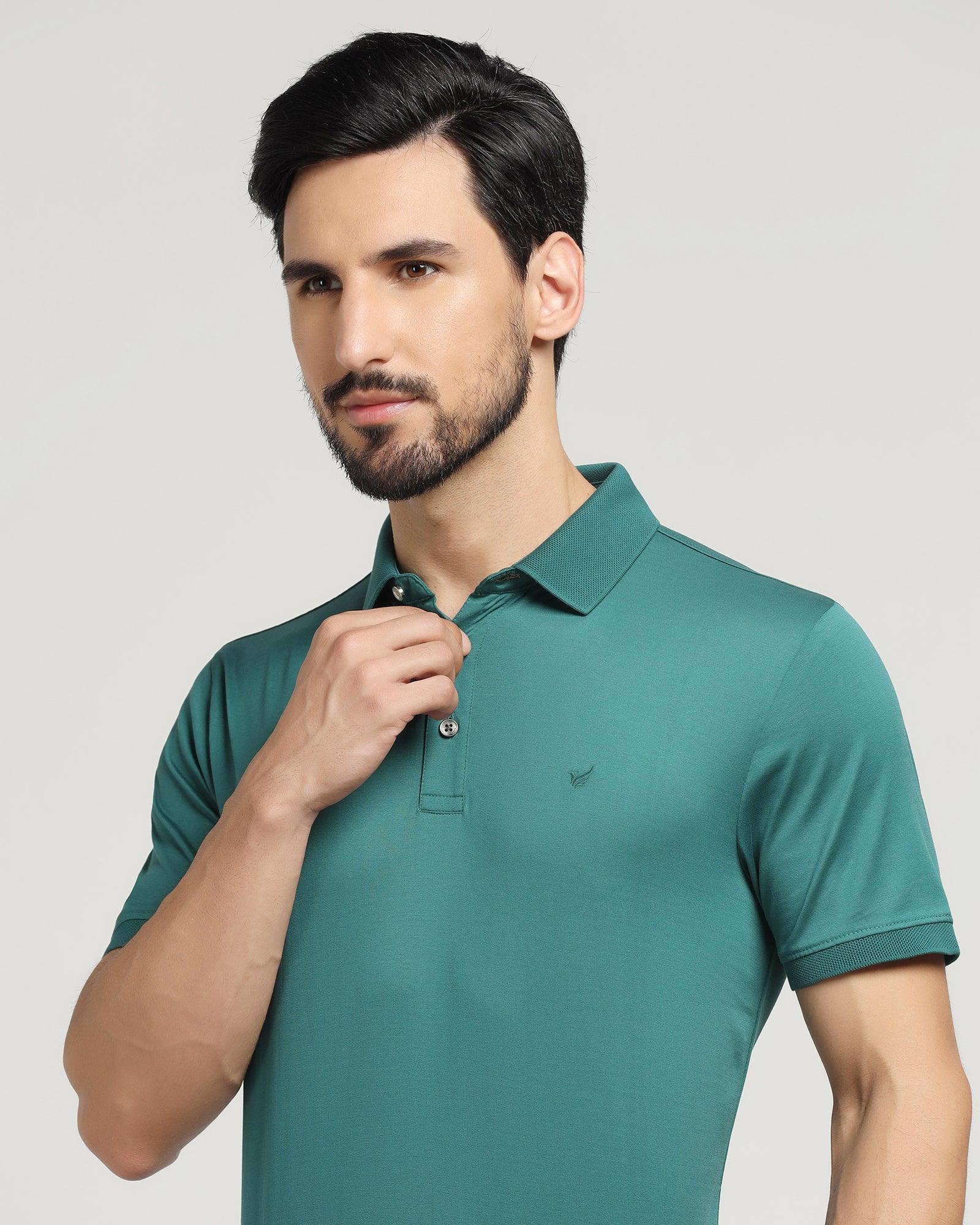 Polo Green Solid TShirt Tango