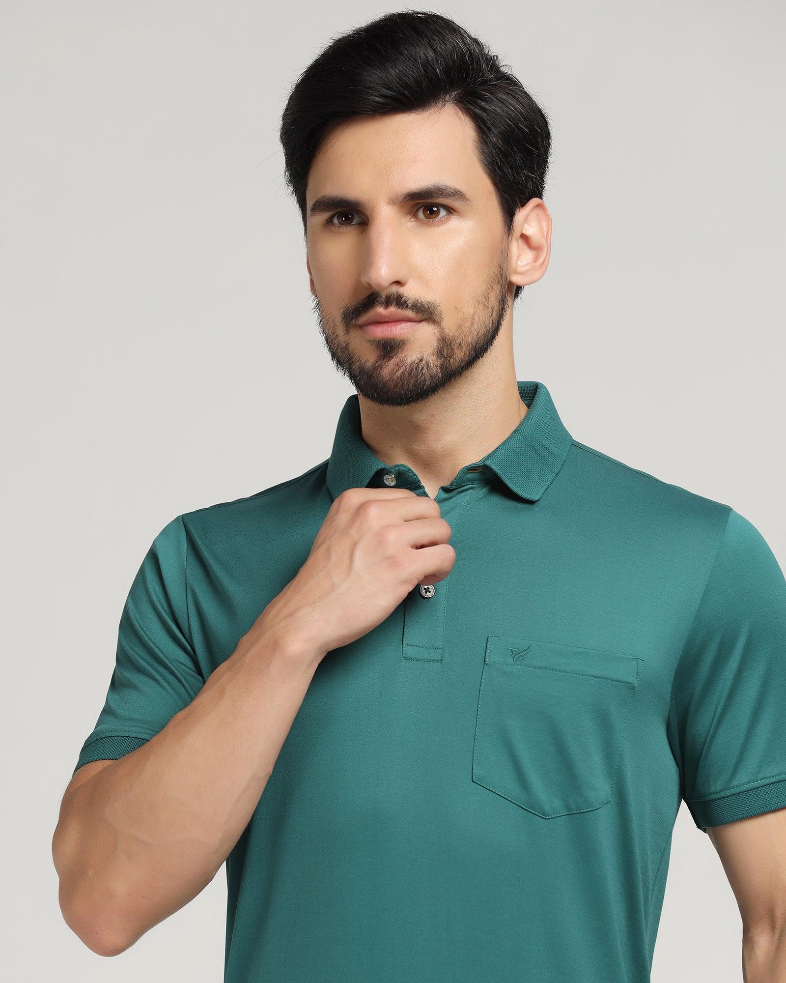 Polo Green Solid TShirt Tango