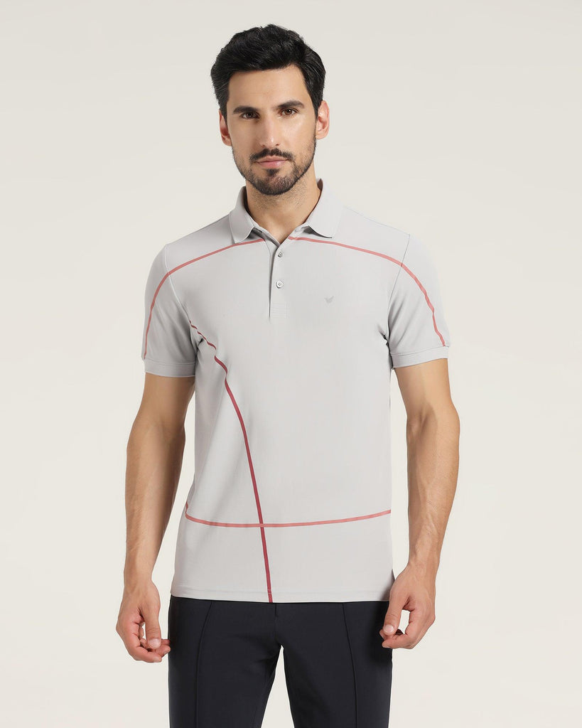 TechPro Polo Grey Solid T-Shirt - Strike