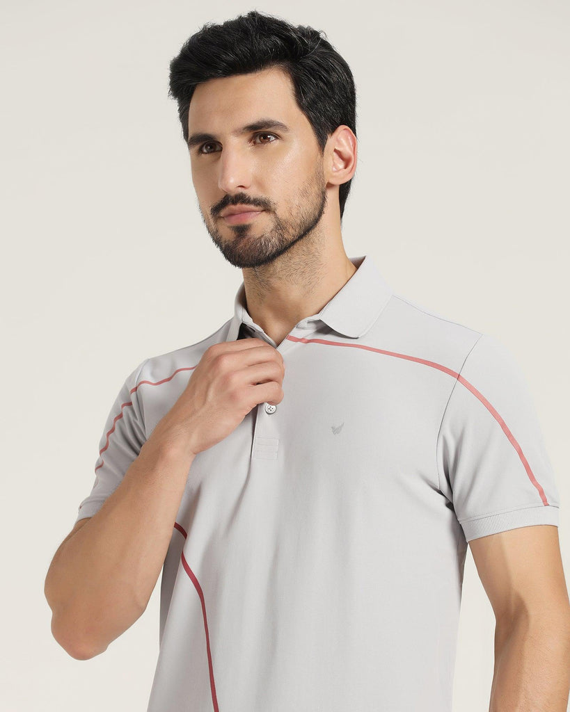 TechPro Polo Grey Solid T-Shirt - Strike