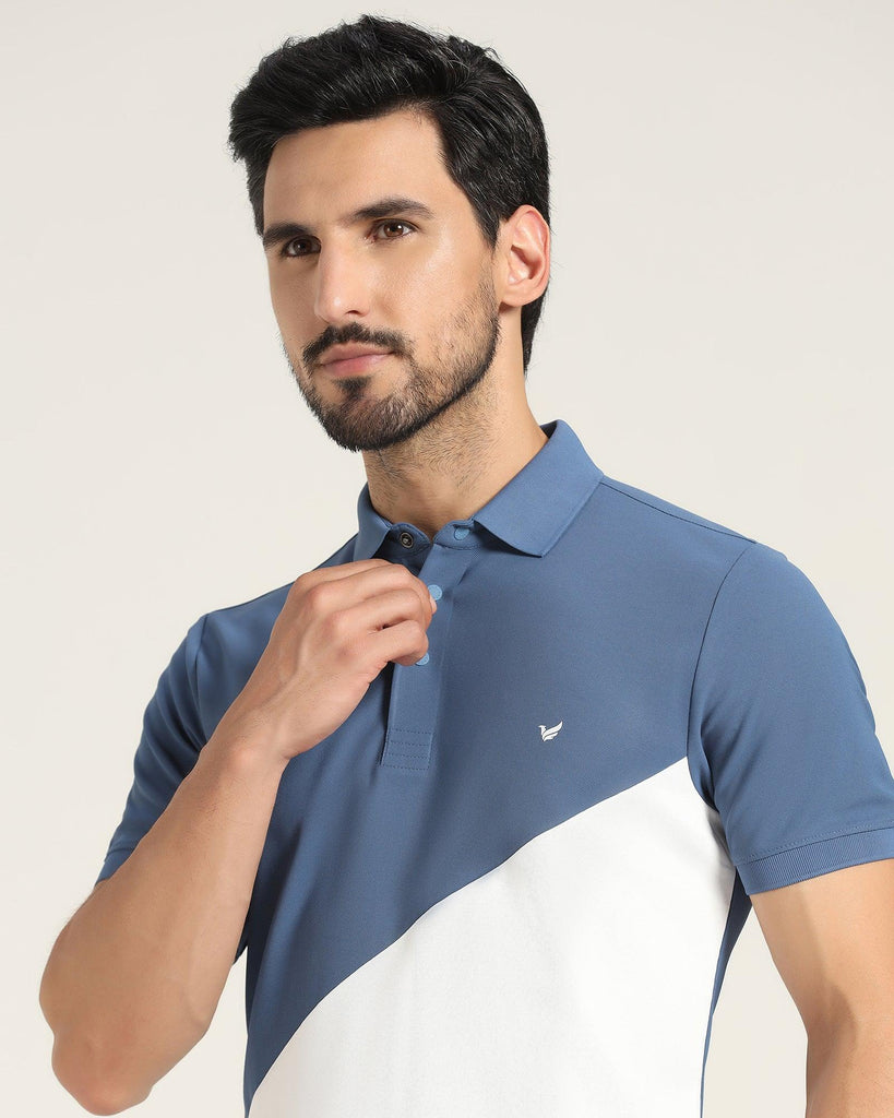 TechPro Polo Light Blue Solid T-Shirt - Golf