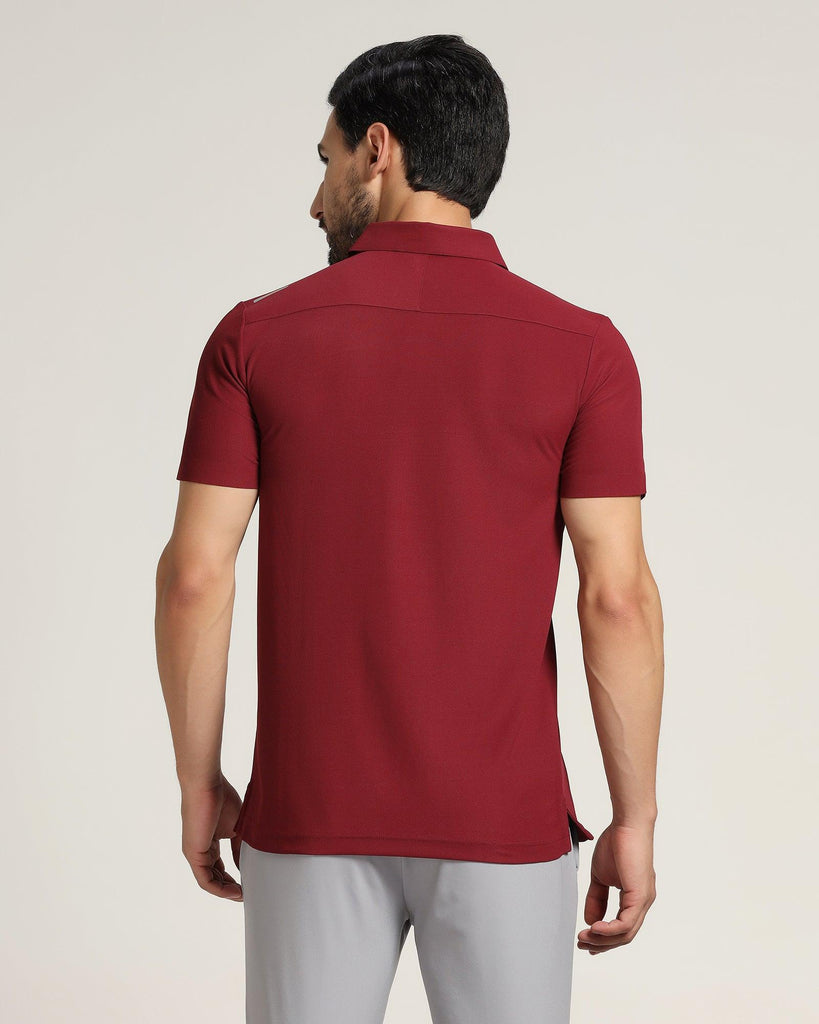 TechPro Polo Maroon Solid T-Shirt - Alec