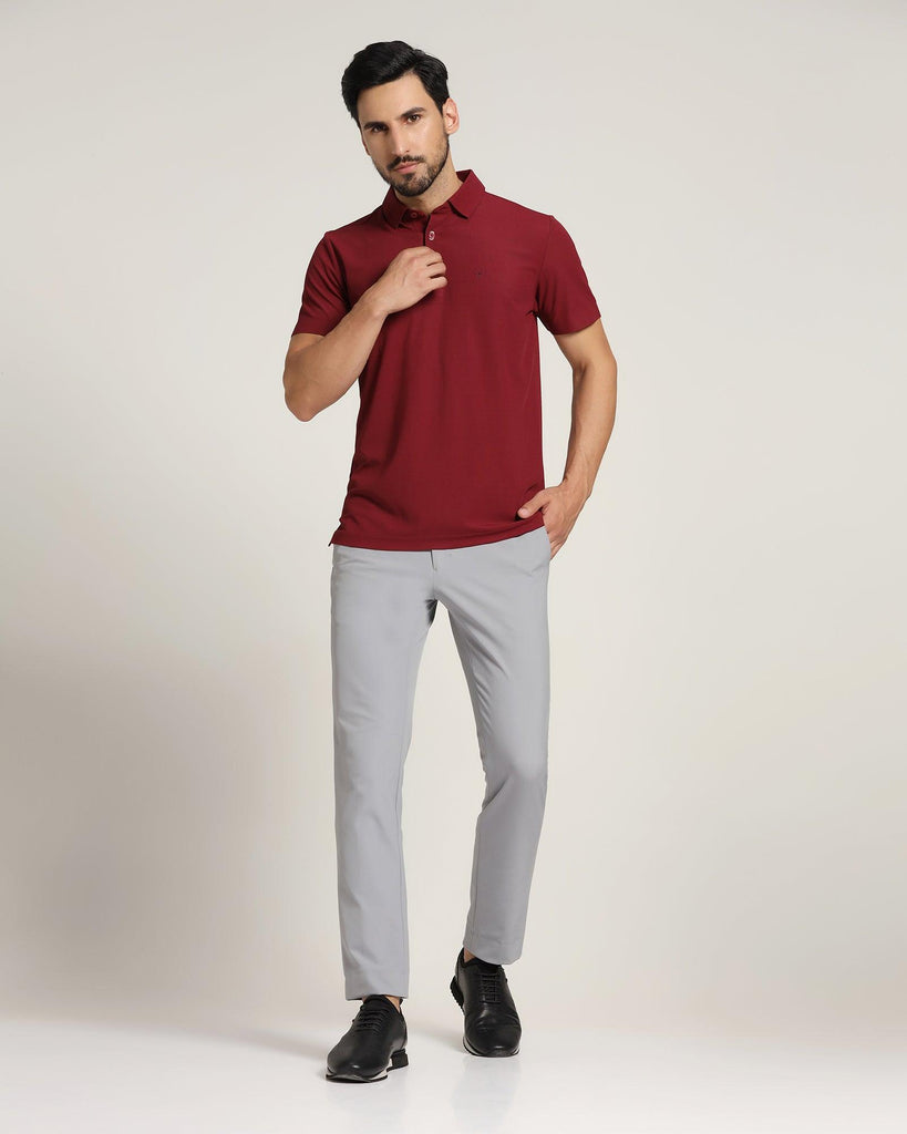 TechPro Polo Maroon Solid T-Shirt - Alec