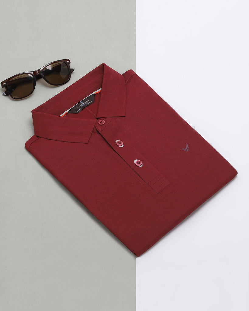 TechPro Polo Maroon Solid T-Shirt - Alec