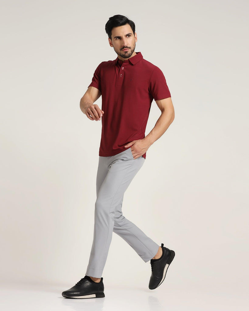 TechPro Polo Maroon Solid T-Shirt - Alec