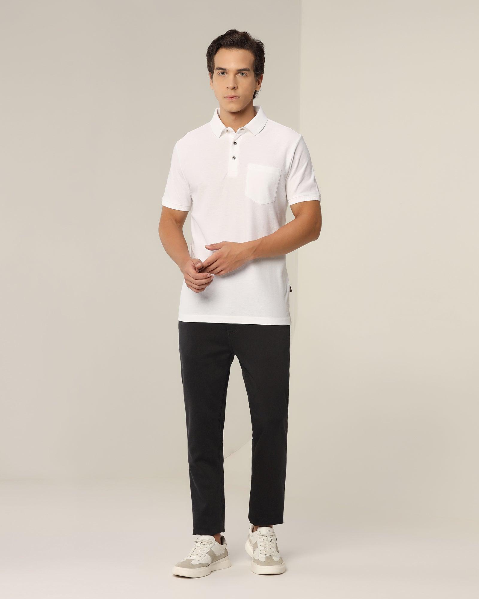 Polo White Solid T Shirt - Bingo