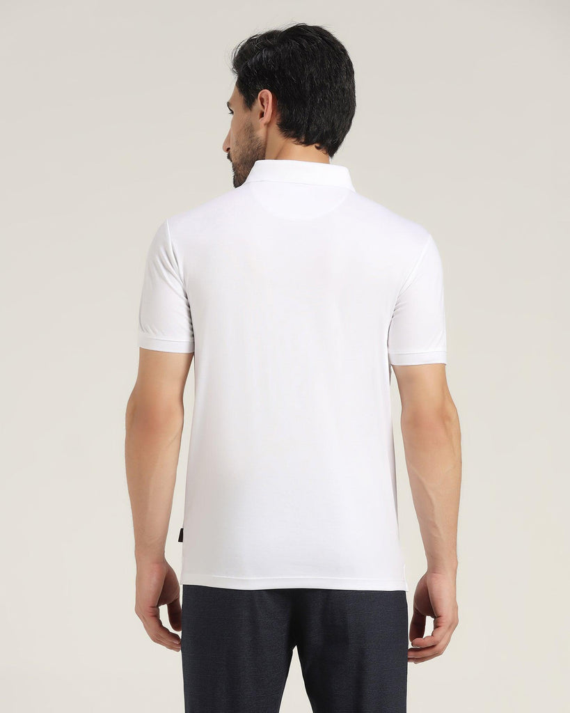 Polo White Solid T-Shirt - Giza