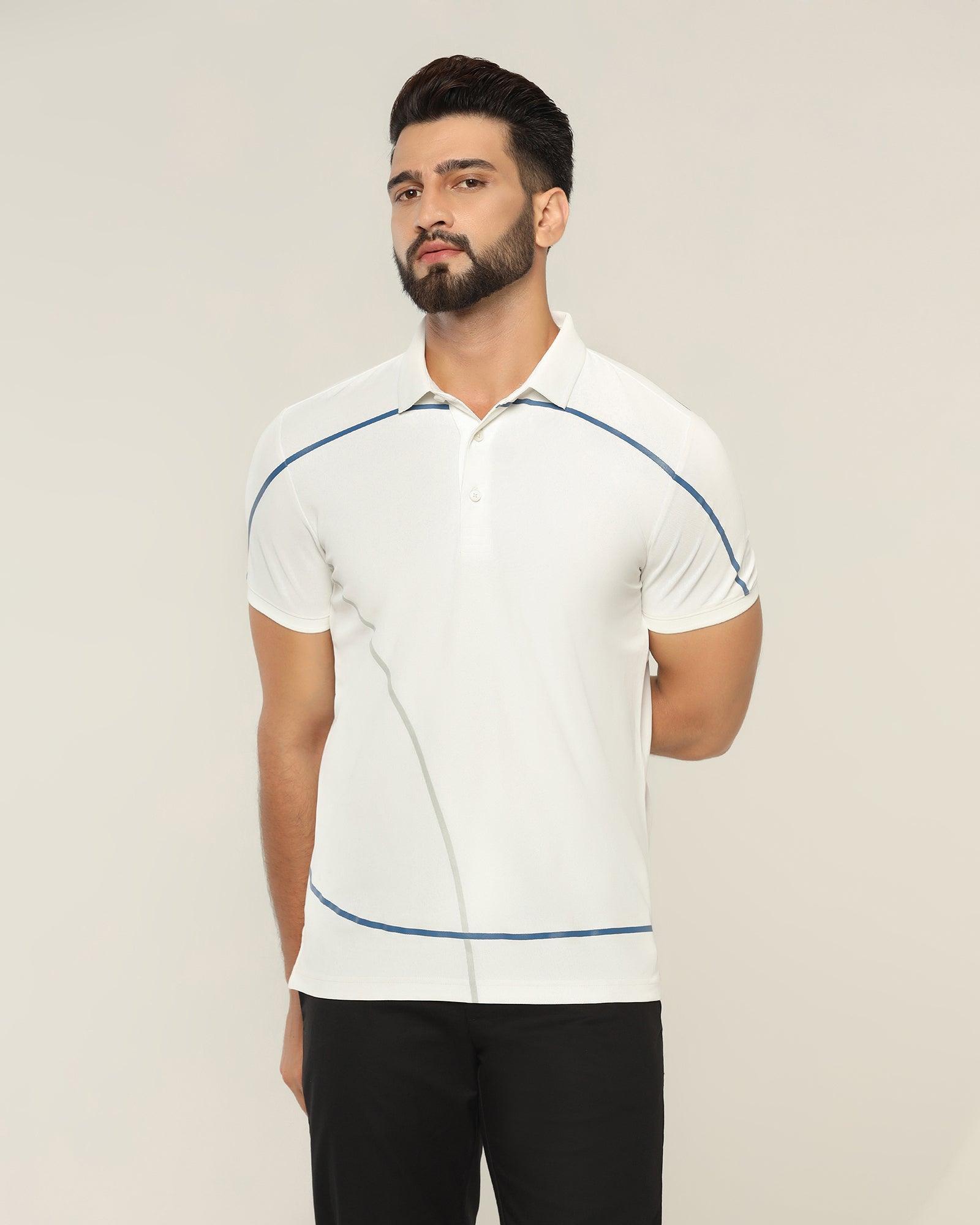 Polo T Shirt In White (Strike) - Blackberrys