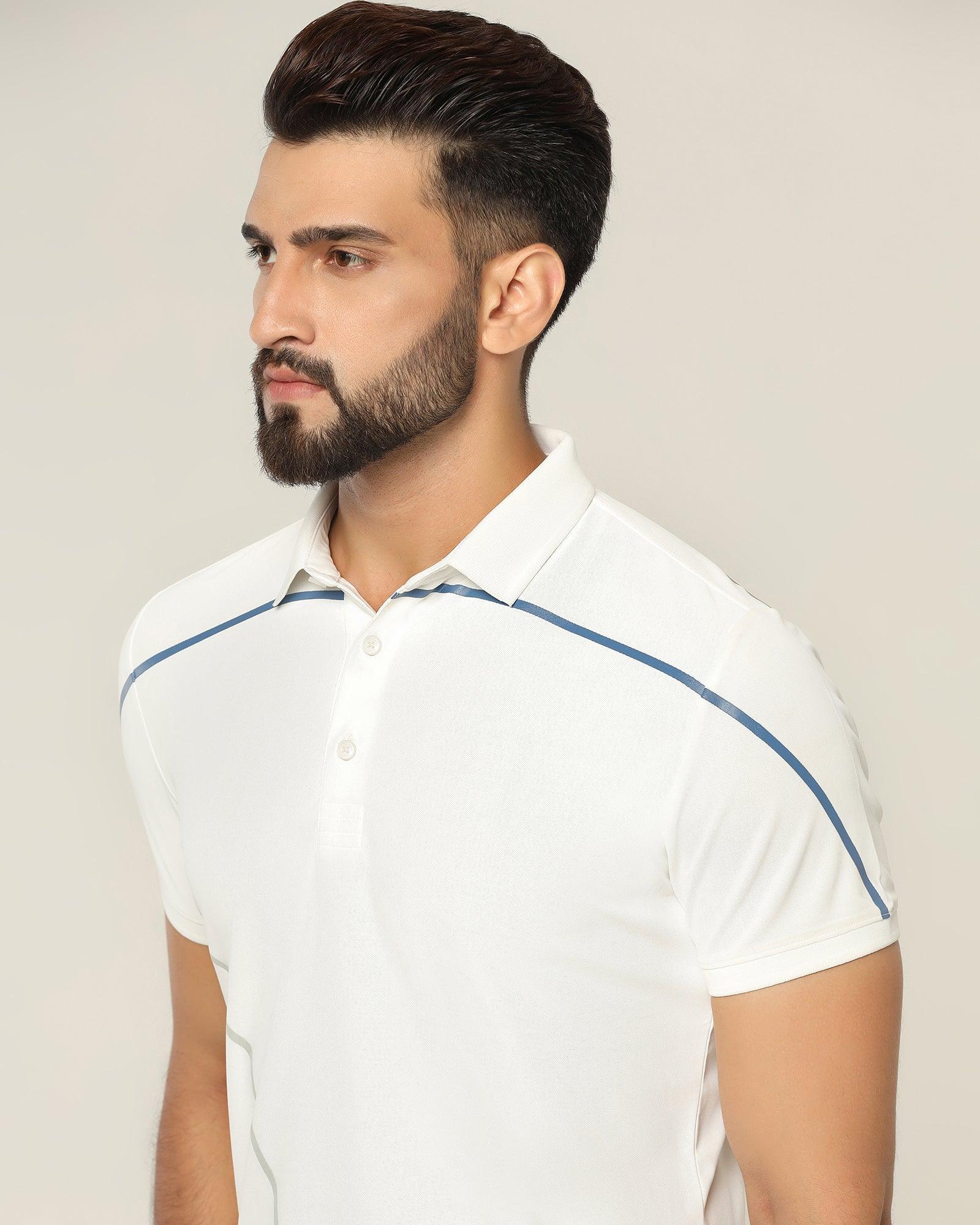 Polo T Shirt In White (Strike) - Blackberrys