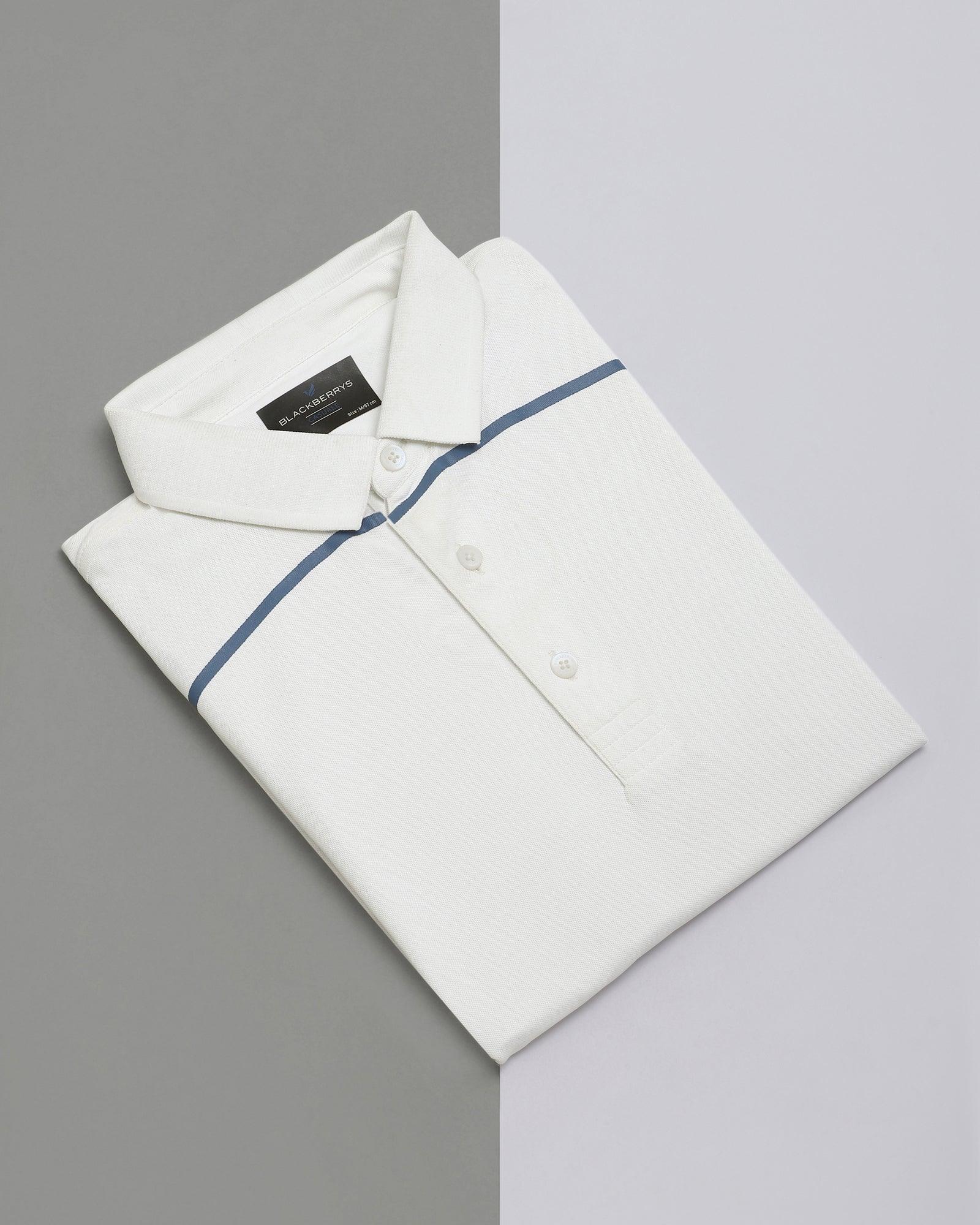 Polo T Shirt In White (Strike) - Blackberrys