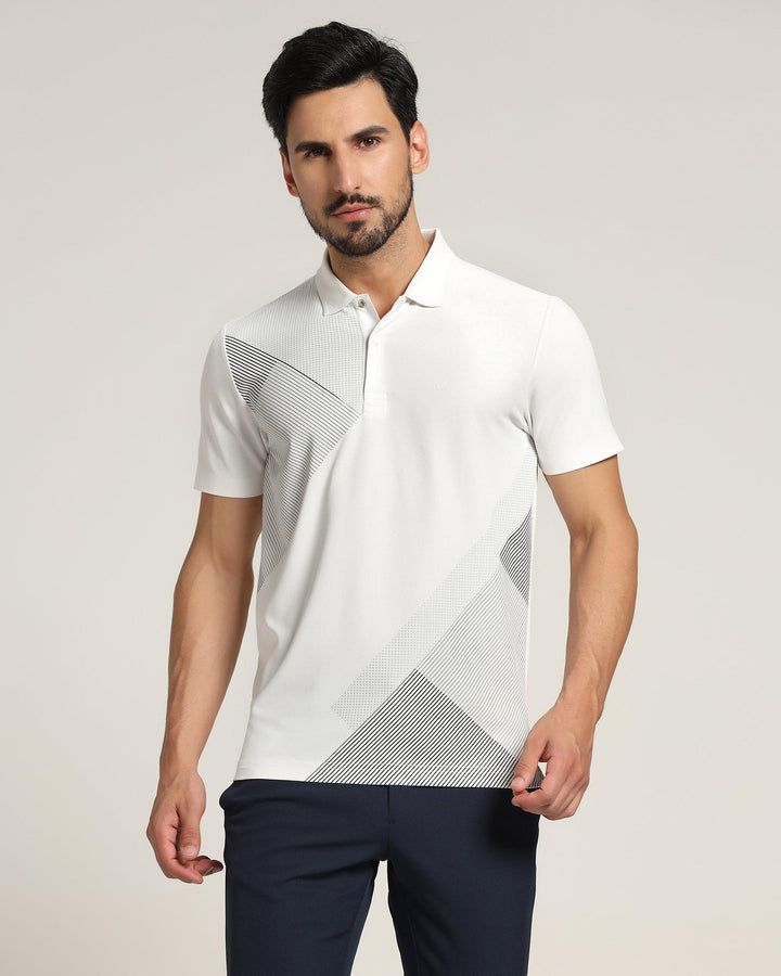 TechPro Polo White Solid T-Shirt - Walker