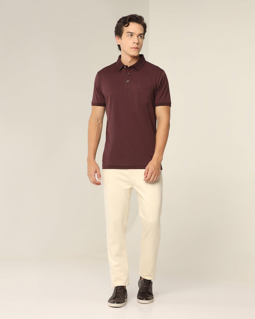 Polo Wine Solid T-Shirt - Tango