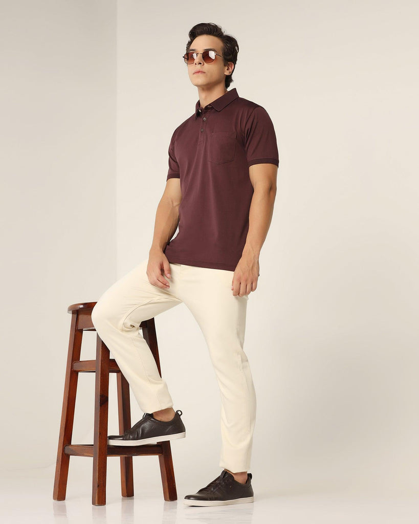 Polo Wine Solid T-Shirt - Tango