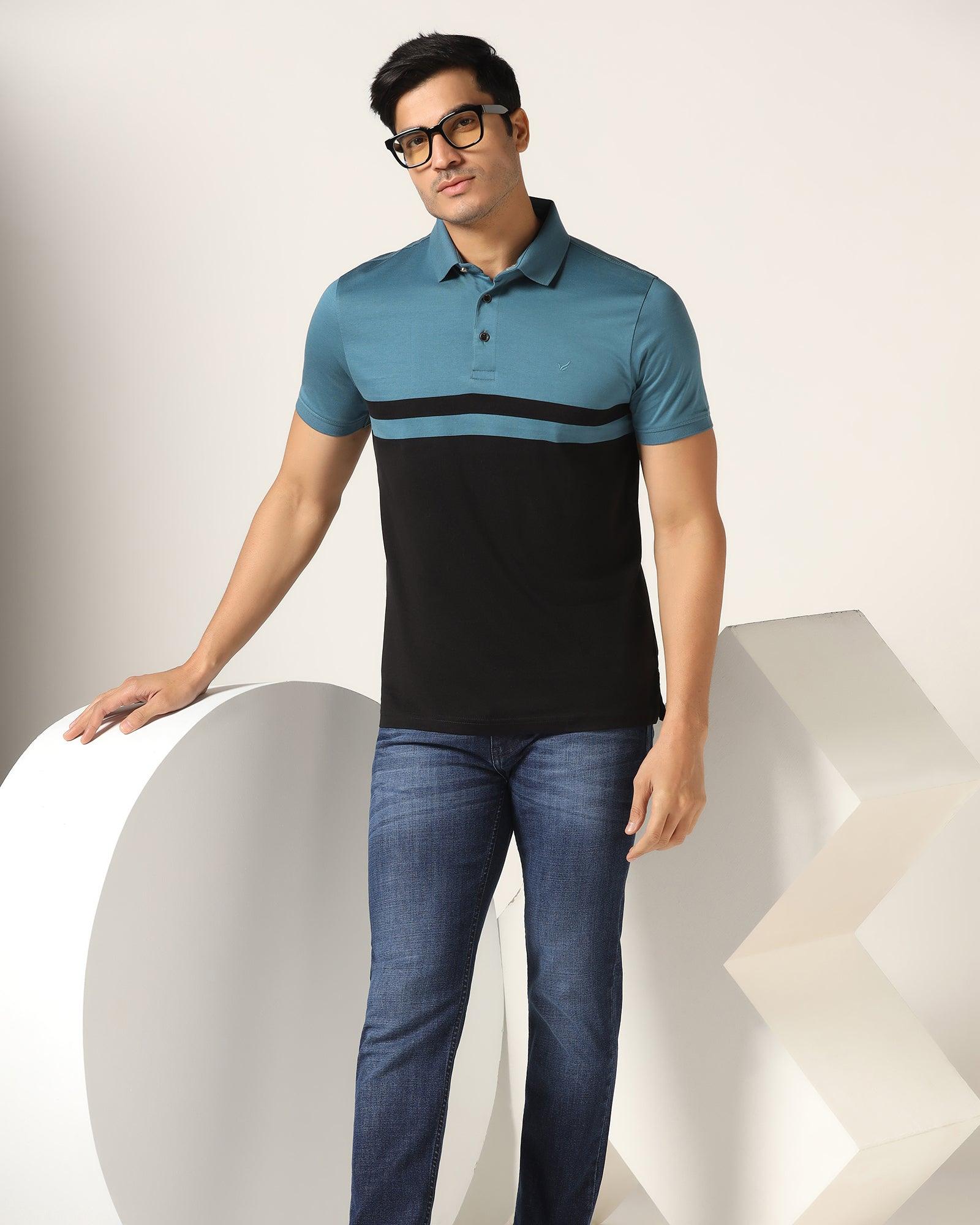 Polo Teal Blue Solid T-Shirt - Ned - Blackberrys