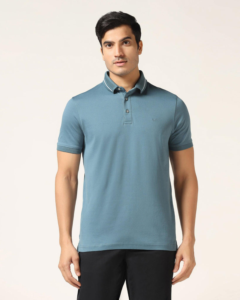 Polo Teal Blue Solid T-Shirt - Peter