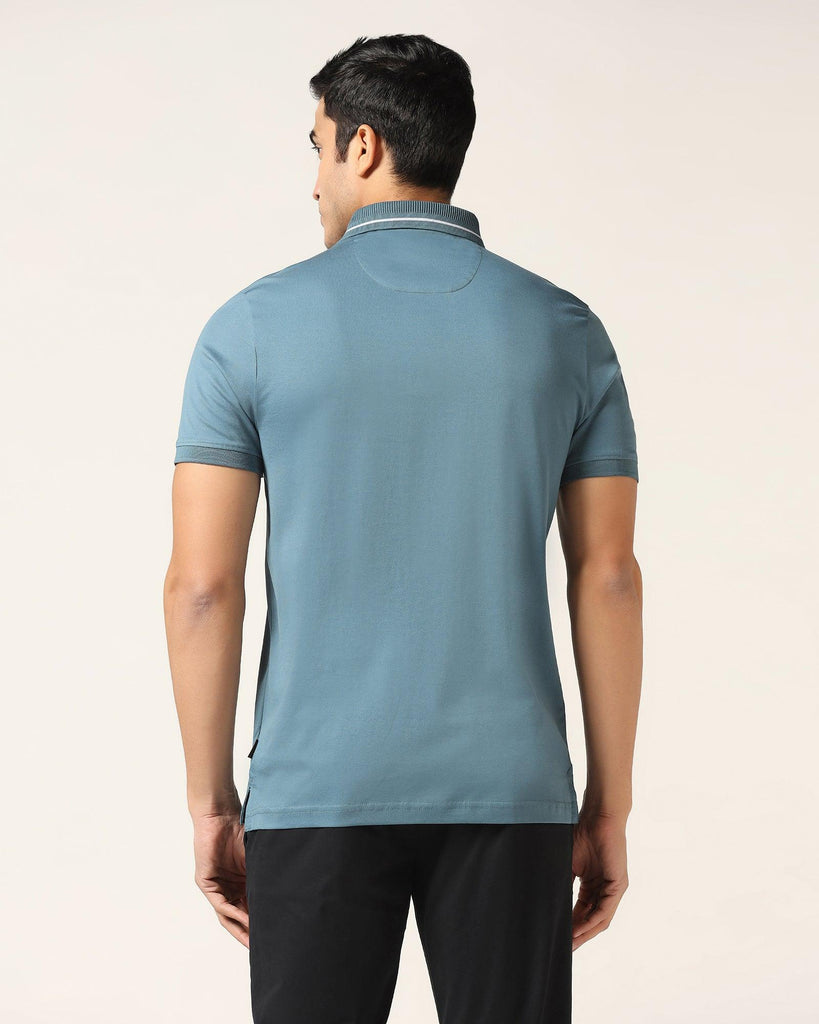 Polo Teal Blue Solid T-Shirt - Peter